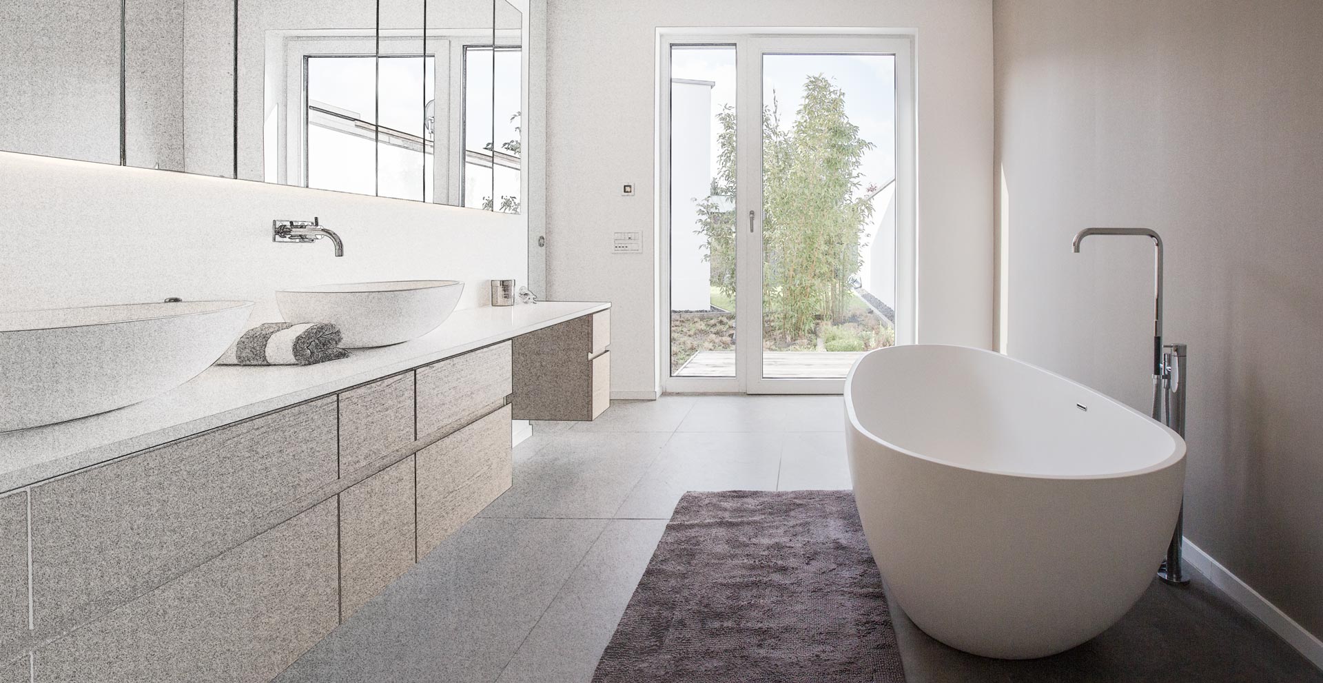 Jedes Innenarchitektur-Projekt beginnt als einfache Skizze.