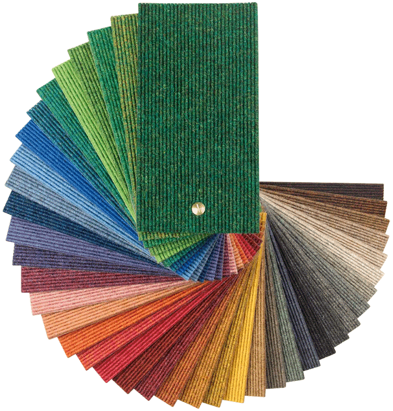 Alle Tretford Teppiche sind in diesen 40 Farben erhältlich.