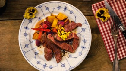 Rezept - Entrecôte mit Blüten