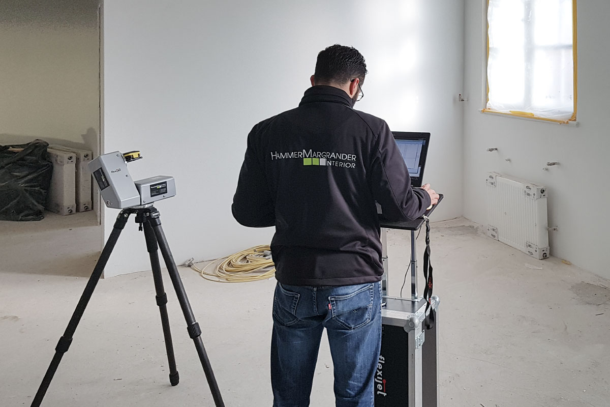 Exaktes Aufmessen mit der 3D-Aufmaß-Methode.