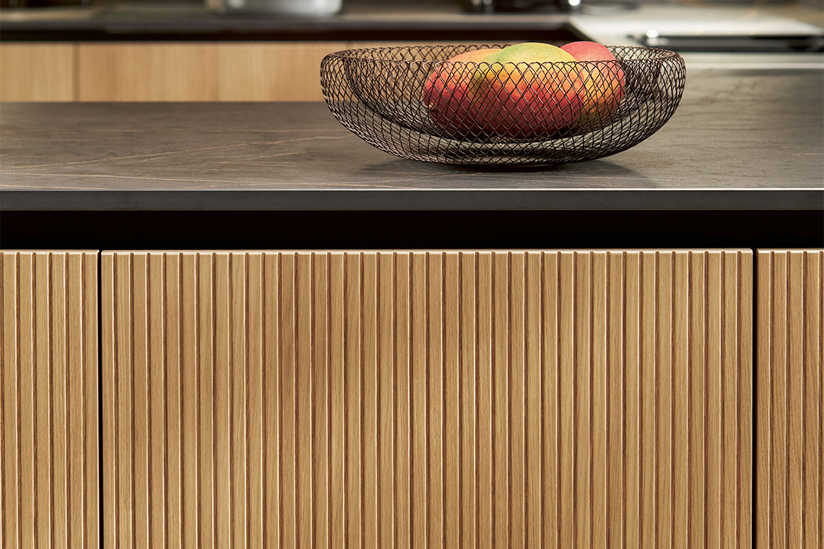 Küchenfront Rillen Holz next125