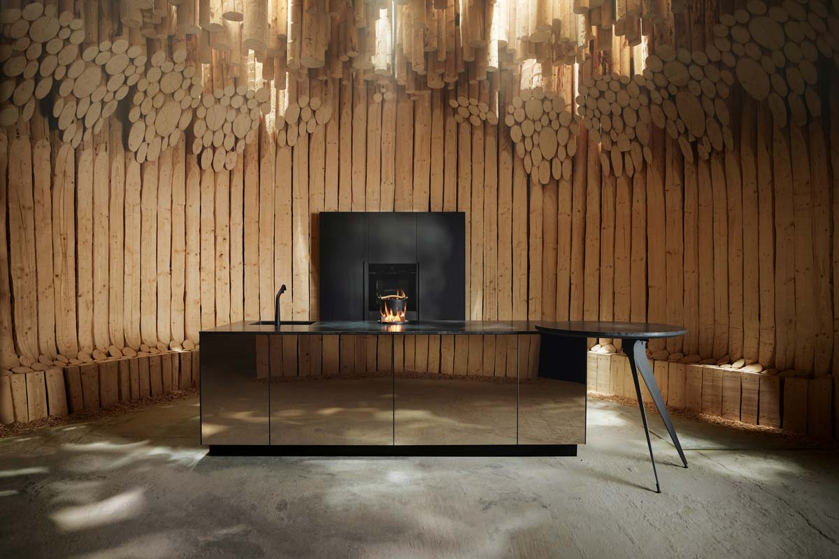 Die Kochinsel von The Fireplace verschmilzt mit dem Pavillon