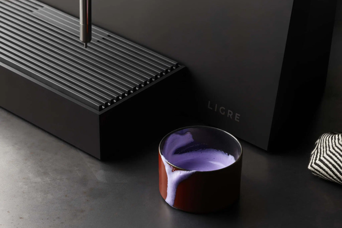 Espresso-Tasse-violetter-Milchschaum-LIGRE-Espresso-Maschine Espresso-Tasse mit violettem Milchschaum